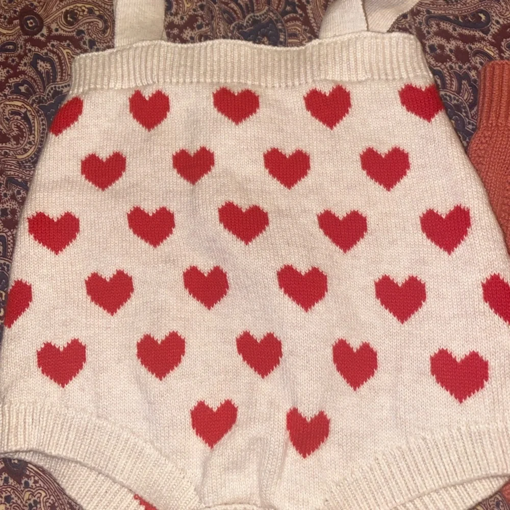 Cat & Jack Red Heart and Orange Knit Diaper Covers